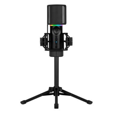 Imagem de Microfone Gamer de Mesa Streamplify Tripod Com Tripé RGB USB, Preto