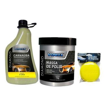 Imagem de Cera Carnaúba Plus Massa De Polir E Par De Aplicadore Vonixx