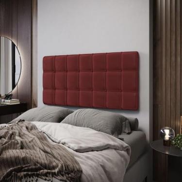 Imagem de Painel Rana 140 Veludo Aradecor, Bordô, CASAL PADRãO