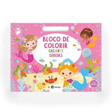 Imagem de Livro Bloco De Colorir Gigante Sereias Com Adesivos - Culturama