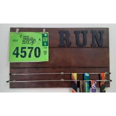 Imagem de Porta Medalhas Corrida Personalizado Numero De Peito  Run - HAND MADE 