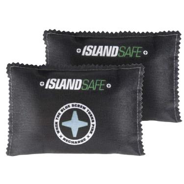 Imagem de ISLANDSAFE Saco Desumidificador Seguro Recarregável 200g, Dessecante Rápido Reativado para Microondas, Pacote de Absorção de Umidade para Cofres, Armários, Armários de Casa, Carro, Preto (2, 12,7 x