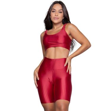 Imagem de Conjunto Top e Bermuda New Zig 3D Bella Fiore Bojo Compressão Academia Treino Moda Fitness-Feminino