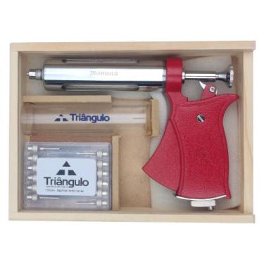 Imagem de Seringa veterinária aut. 50ml completa caixa madeira (cabo: colorido) 