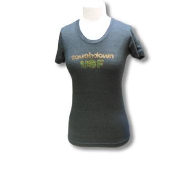 Imagem de NCAA South Florida Bulls Camiseta feminina júnior com gola redonda de manga curta, preta, pequena