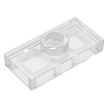 Imagem de 50Pcs Transparent Gobricks GDS-803 Plate Special 1 x 2 with 1 Stud Without Groove (Jumper) Compatible with Lego Toy 3794 15573 Components for Major Brick Brands，Building and Construction Toys，