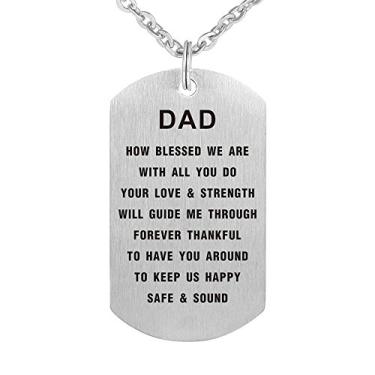 Imagem de Presente de aniversário de Dia das Mães para pai, mãe, pai, mãe, colar com pingente de chaveiro e chaveiro, Metal