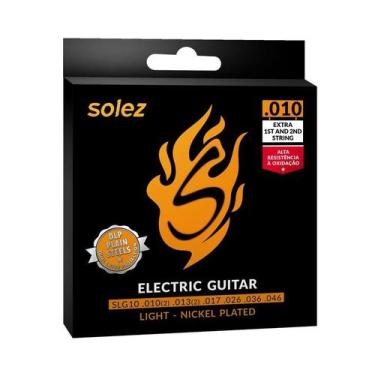 Imagem de Encordoamento para guitarra Tensão Média 010 SOLEZ  SLG10 1 e 2 cordas