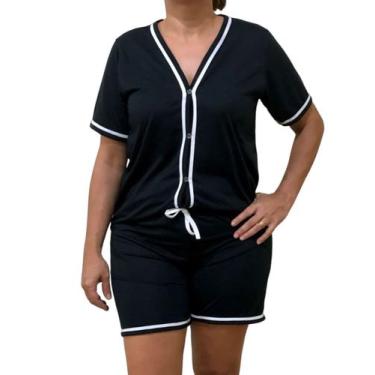 Imagem de Pijama Verão Feminino Americano Liso - Wju Jeans, G, Preto