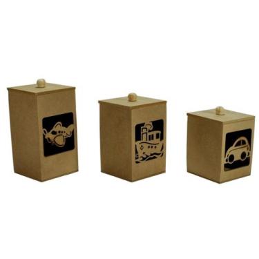 Imagem de Jogo 3 Potes Bebê Brinquedos 3d Mdf Madeira - Atacadão do Artesanato M