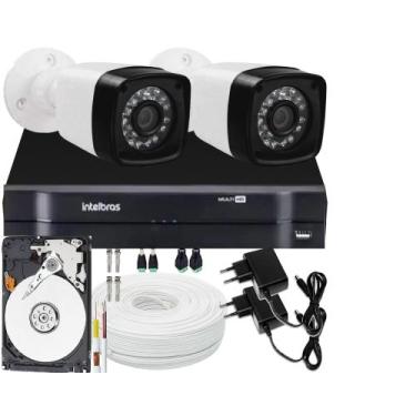 Imagem de Kit 2 cameras seguranca 1 mp HD dvr Intelbras C/Hd