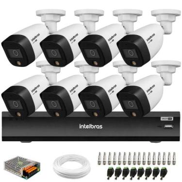 Imagem de Kit 8 Câmeras de Segurança VHD 1220 B Full Color 1080p + DVR Intelbras