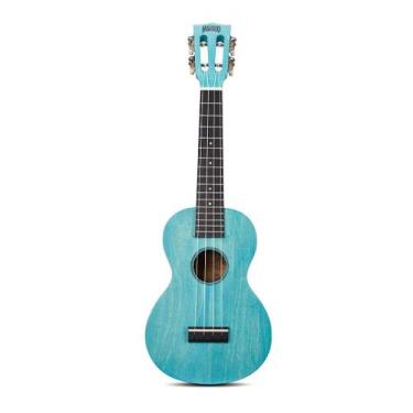 Imagem de Ukulele Concert - Série Island - Azul Aqua Blue - com capa - MAHALO