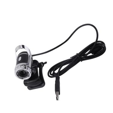 Imagem de USB 2.0 0. Pixels Clipon Webcam Web Camera HD Suporte Giratório 360 ° Microfone Embutido PC (Prata)