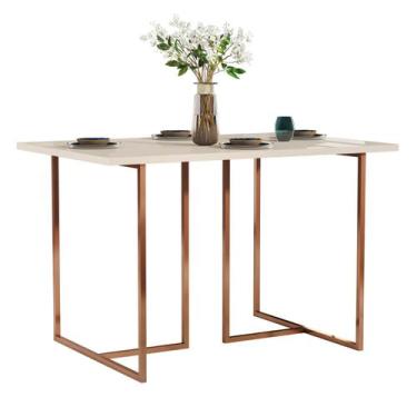 Imagem de Mesa de Jantar Mali Alto Padrão Estilo Industrial Design Moderno 120x8