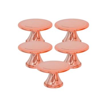 Imagem de Puxador Colonial Ponto Furo Único Gaveta Armário Retrô Conjunto de 5 (Rose Gold)