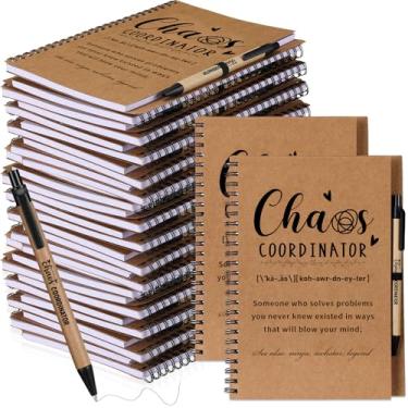 Imagem de Nezyo 10 conjuntos de presentes de coordenador de caos com caneta esferográfica, espiral, presentes de agradecimento de professores a granel para mulheres, homens, diários, agradecimento, funcionários