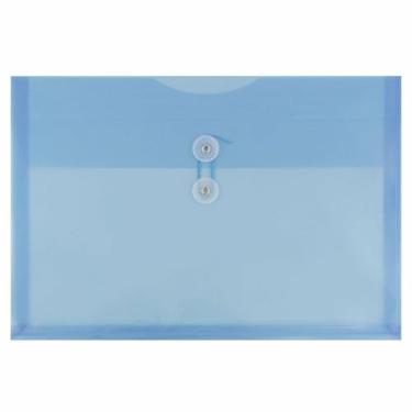 Imagem de JAM PAPER Envelopes de plástico com fecho de botão e cordão de amarrar - Folheto legal - 23,5 x 35,5 cm - Azul - pacote com 3