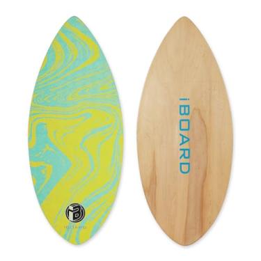 Imagem de iBoard Skimboard skipper iboard 36 ”com revestimento de alto brilho pranchas de madeira para iniciantes, adolescentes e adultos skimboard de praia almofada de tração de 3 cores para escolher