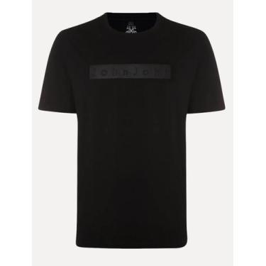 Imagem de Camiseta John John Masculina Regular Embossed Sash Preta, S/P