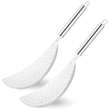 Imagem de Pacote com 2 escorredores crescentes em forma de panela com alça de aço inoxidável para macarrão frito espaguete, frutas, vegetais, coador de macarrão, escorredor, escorredor de alimentos resistentes