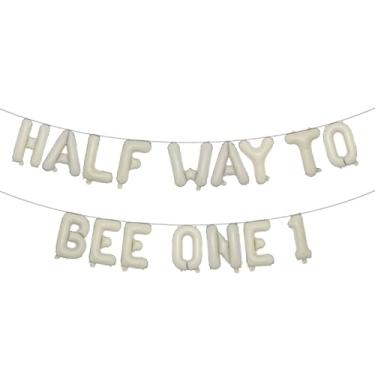 Imagem de Half Way To Bee One Decorations Half Way To Bee One Balloon Banner,Balloon Decoration for Baby Shower 6 Months Bee Party Half Bee Day Decorations Supplies (HALF WAY TO BEE ONE 1 Cream)