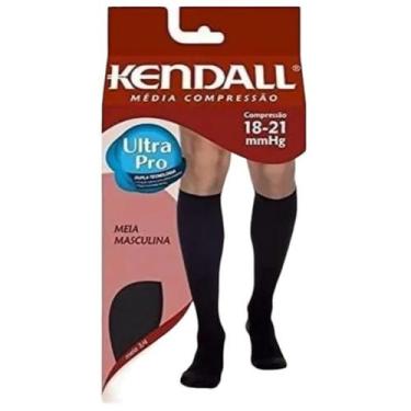 Imagem de Meia Kendall 3/4 Masculina - Média Compressão (18-21 mmHg), Preto, M