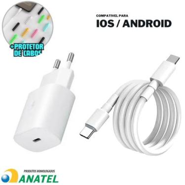 Imagem de Carregador Tipo C 45w Turbo Completo Cabo Usb C  Tomada Fonte Caixinha