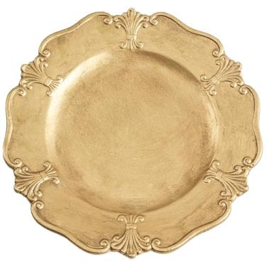 Imagem de Bandeja decorativa dourada vintage para mesa de centro, bandeja otomana para banheiro, bandeja de perfume, organizador de joias, bandeja de velas para centros de mesa, bandeja redonda para decoração