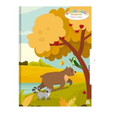 Imagem de Caderno Brochurão Escolar Aritmética 7x7mm Infantil- 40 Folhas (Urso)