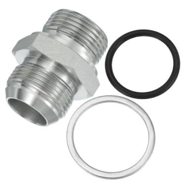 Imagem de PATIKIL Conectores de mamilo redutores hexagonais Adaptador de tubo 1 5/40.6 cm macho 37° Flare JIC x 2.5 cm BSPT macho, adaptador de bocal redutor de encaixe de tubulação Encaixe hidráulico de aço