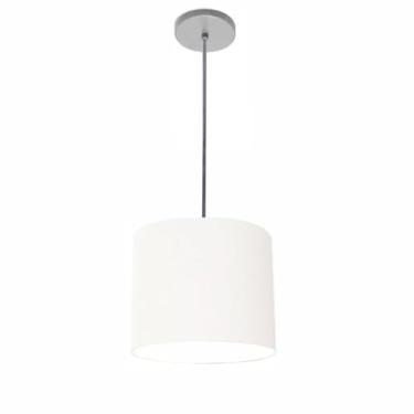 Imagem de Lustre Luminária Pendente Vivare Free Lux PE-4105CZ Cúpula em Tecido 20x22cm - Branca