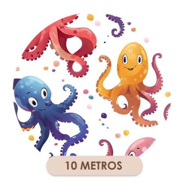 Imagem de Papel de Parede Adesivo Lavável Infantil Polvo - Bazar dos Quadros, 10