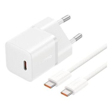Imagem de Carregador Turbo 20w Baseus Gan5 + Cabo Usb-c 1m, Branco