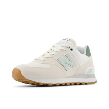 Imagem de New Balance Tênis feminino 574 V2 Spring, Sal marinho/novo abeto, 35