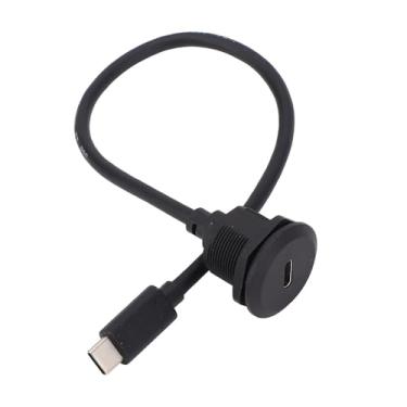 Imagem de Adaptador de Montagem Embutida 5Gbps Tipo C 3.0 Macho para Fêmea Cabo Adaptador de Extensão de Montagem Em Painel 20V 3A Com Trava de Rosca para Thunderbolt 3/4, Adequado para