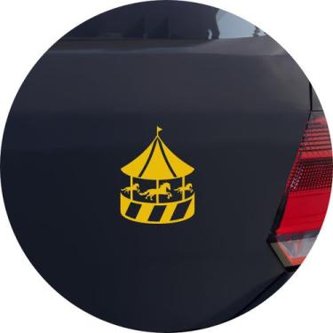 Imagem de Adesivo de Carro Carrossel com Cavalos Infantil - Cor Amarelo - Melhor