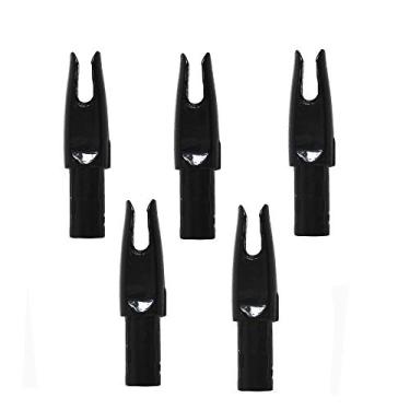 Imagem de Zhan Yi Arrow Nocks 0,246 inserções de diâmetro interno 6,20 mm, pacote com 60 para tiro com arco tamanho padrão (0,244 ~ 0,246) flechas (preto)