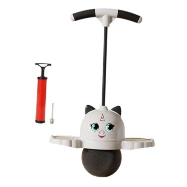 Imagem de Pegciuho Pogo Jump Ball Bola Quicando com Alça Engraçada Prancha de Pular Brinquedo de Salto Alto para Presente de Aniversário Exercício de Treino Capacidade, Branco