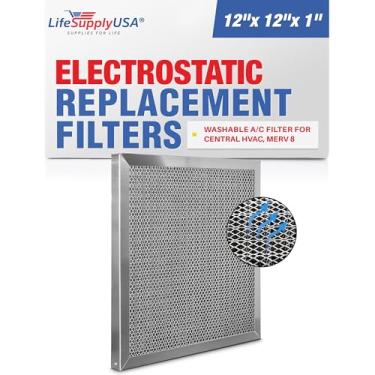 Imagem de LifeSupplyUSA (12 x 12 x 1) Filtro de ar eletrostático de substituição de filtro de ar lavável para HVAC central, MERV 8, economia de energia, fácil de limpar, de longa duração (1 pacote)
