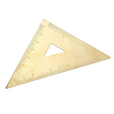Imagem de Régua triangular quadrada uxcell 10 mm 45 graus de latão empilhável geometria matemática