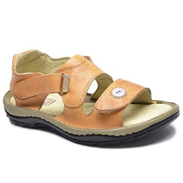 Imagem de Sandalia Masculina Light Forrada Couro Legitimo Dt 466 (44, Bege)