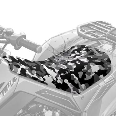 Imagem de Dreaweet Capa de assento camuflada preta para quadriciclo compatível com Polaris Sportsman, Honda Rancher, Foreman, Scrambler, acessórios de quatro rodas, à prova d'água, substituição de capa de