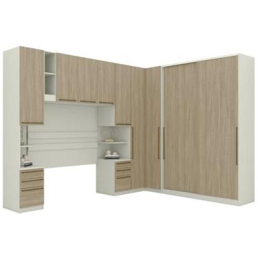 Imagem de Quarto Casal Modulado 6 Pecas Seletto Areia Jequitiba Henn, Areia Jequ