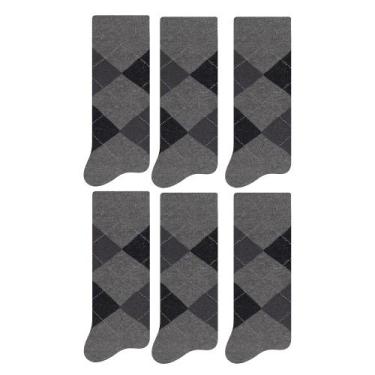 Imagem de Kit 6 Pares De Meias Casual Masculina Com Estampa Xadrez Escocesa - Se