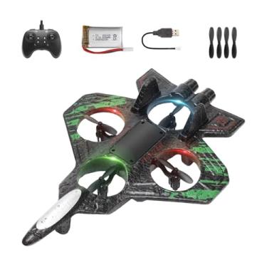 Imagem de Colaxi Aeronave de espuma RC com asa fixa, avião de controle remoto com luz colorida, anti-queda, presente para meninos adultos, Verde