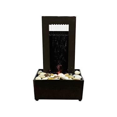 Imagem de Nature's Mark Fonte De Água Mesa Ardósia Com Abertura 9,8" Em Altura, Pedras Naturais Rio E Luzes Led (Cabo Alimentação Conectado)