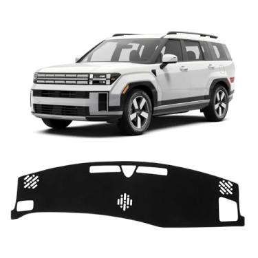 Imagem de KUST Capa de painel para Hyundai Santa Fe 2024 2025 sem HUD poliéster antiderrapante console central painel acessórios interiores para Hyundai Santa Fe tapete de painel de ajuste personalizado