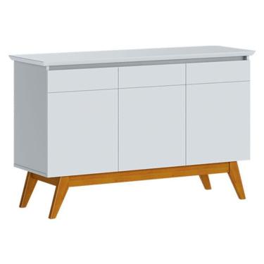 Imagem de Aparador Para Sala Buffet Classic 3 Portas Branco Acetinado - Imcal