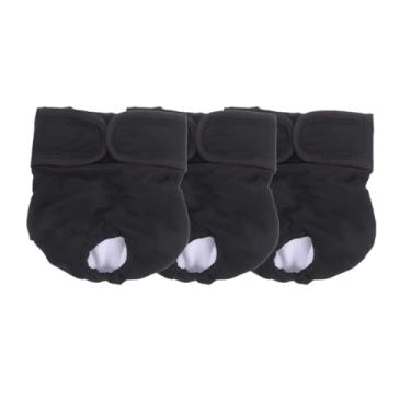 Imagem de Fralda Cachorro Fêmea Reutilizáveis 3 Pcs Petting Is Caring - Materiais Duráveis ​​Solução lavável na máquina para incontinência de animais de estimação e viagens longas (Black, XL)